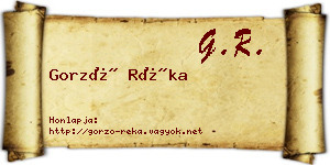 Gorzó Réka névjegykártya